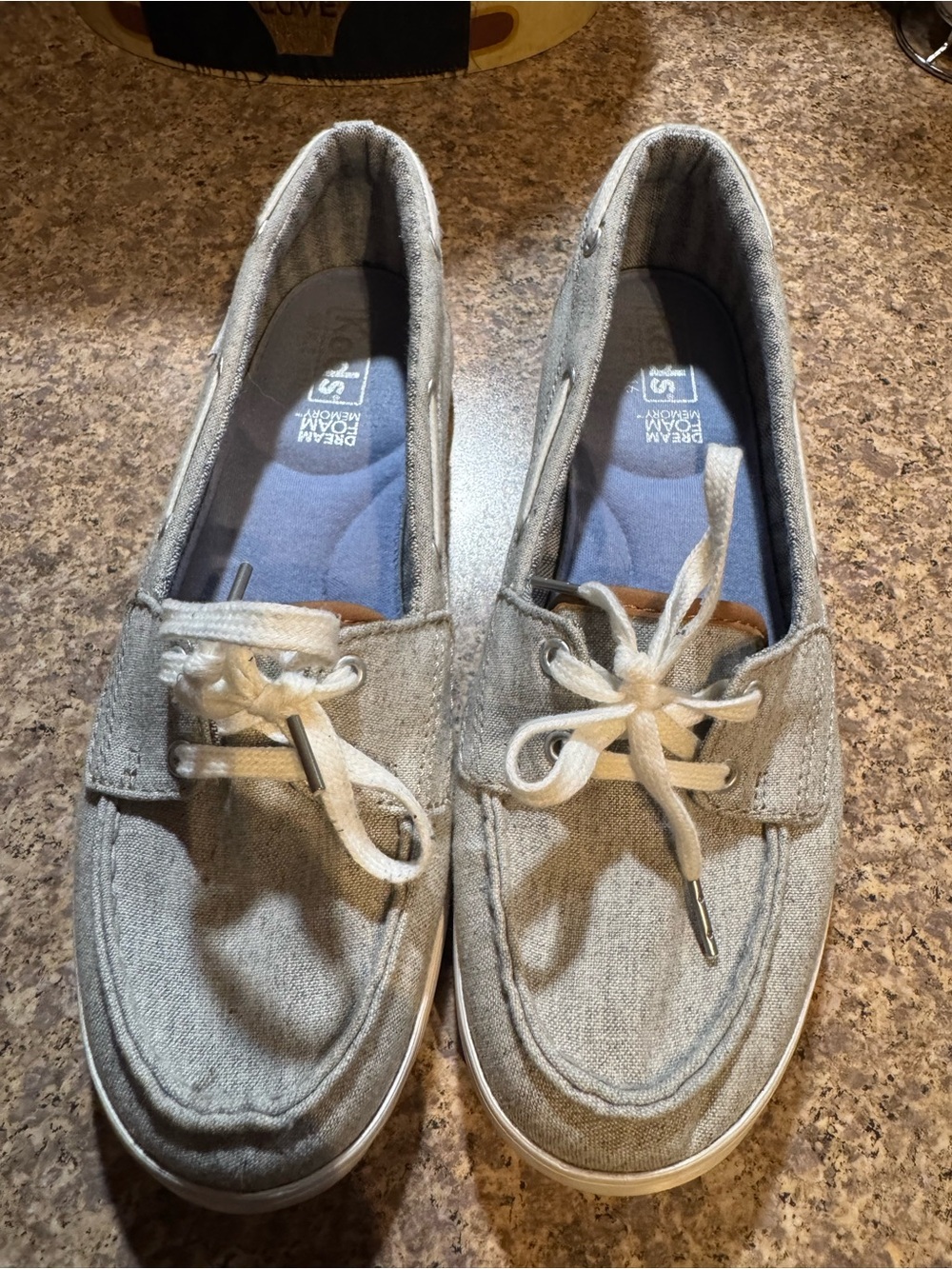 Keds Women's Light Gray Canvas Boat Shoes
